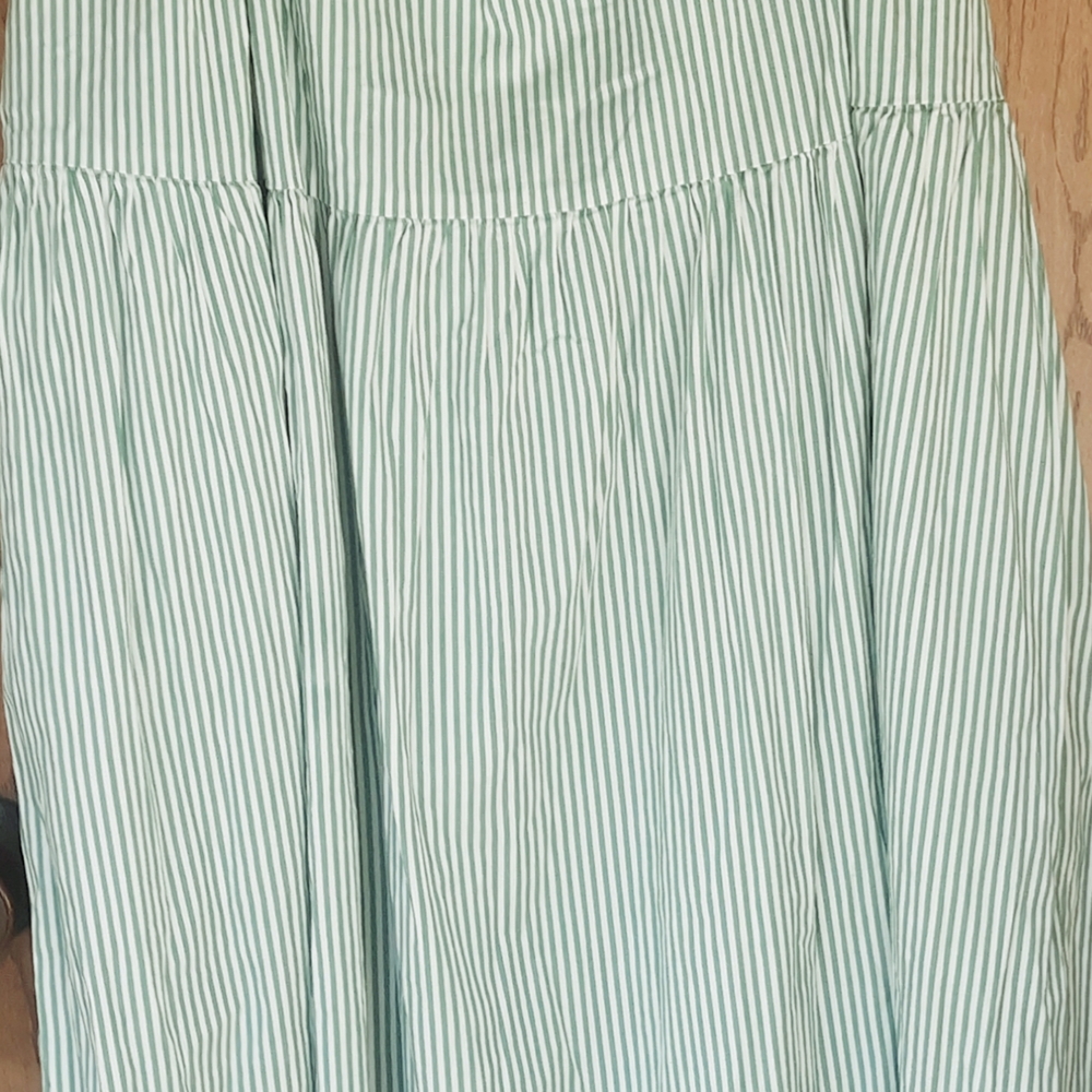 Ava & Viv Green Striped A-Line Dress